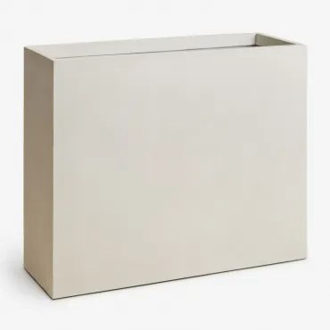 Vaso De Flores Retangular De Cimento Neyrua Branco & 100 X 35 X 80 Cm - Sklum