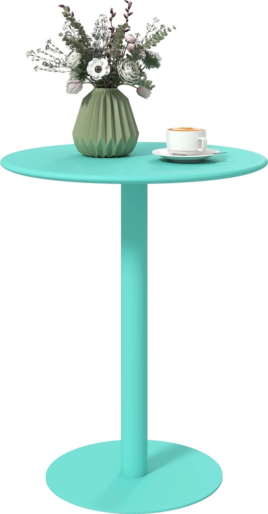 Mesa de bar redonda para 2 pessoas, Ø60 cm, moderna (CADEIRAS NÂO INCLUIDAS),  com base redonda e estrutura em aço, para interior e exterior, verde