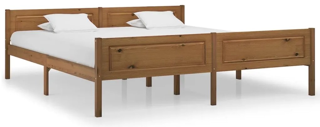 Estrutura de cama 180x200 cm pinho maciço castanho mel