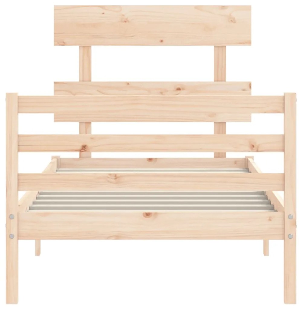 Estrutura de cama com cabeceira 90x200 cm madeira maciça