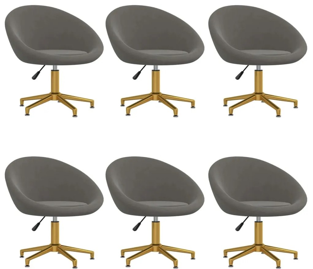 vidaXL Cadeiras de jantar 6 pcs veludo cinzento-escuro