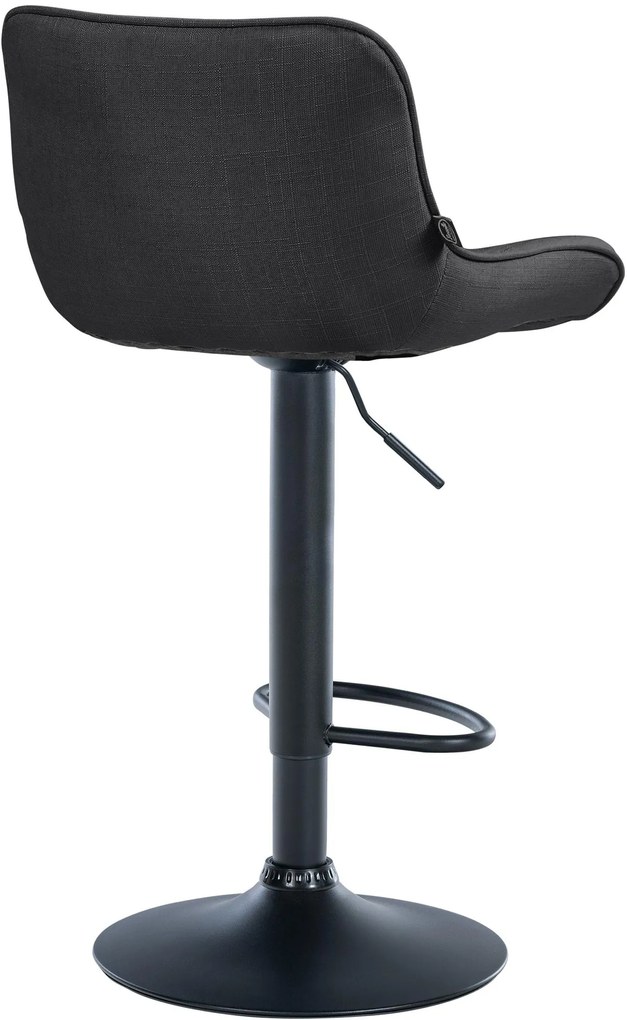 Banco alto em tecido com estrutura preta 85-106 x 49 x 51 cm cinzento escuro