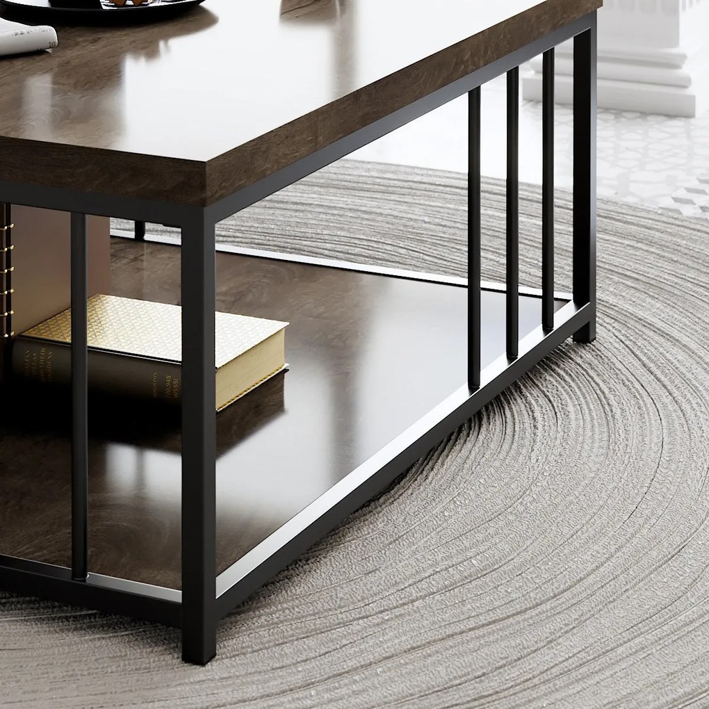 Mesa de Centro Zenn – Nogueira Preta – 90x90x40 cm