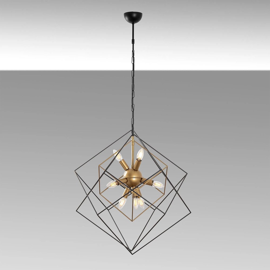 Chandelier Till – Preto Antigo – 62 x 62 x 125 cm
