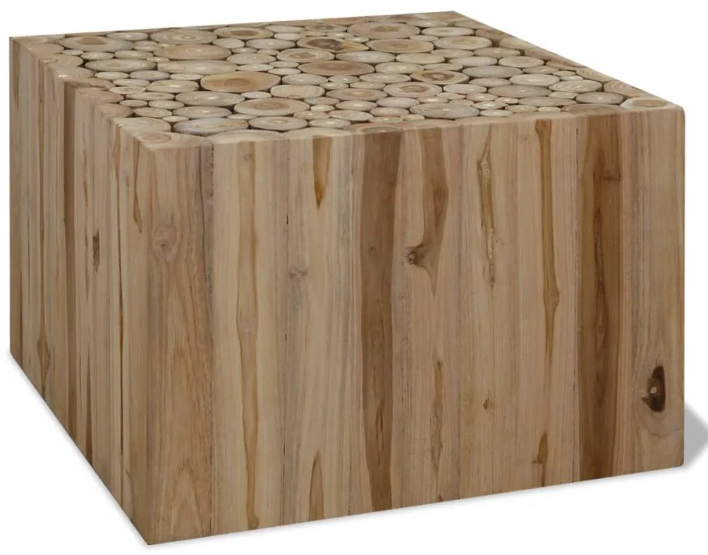 244555 vidaXL Mesa de centro em madeira de teca genuína 50x50x35 cm