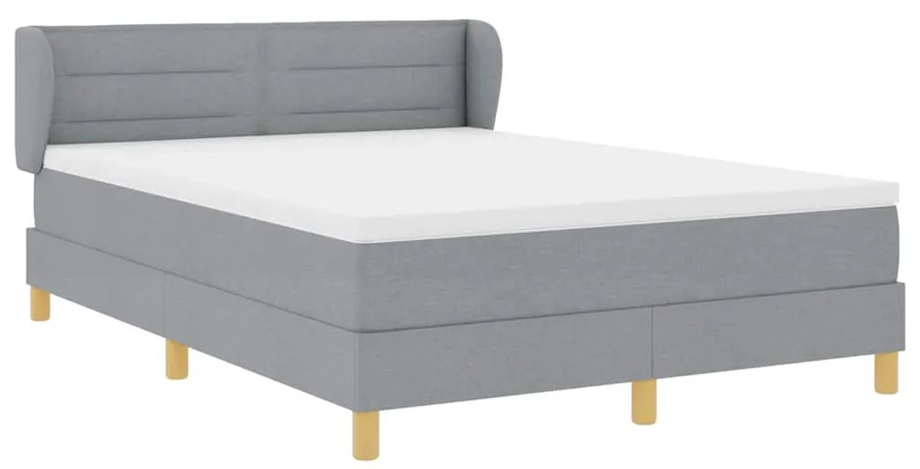 Cama Box Spring com Colchão vidaXL Cinza Claro 160x200 cm Tecido
