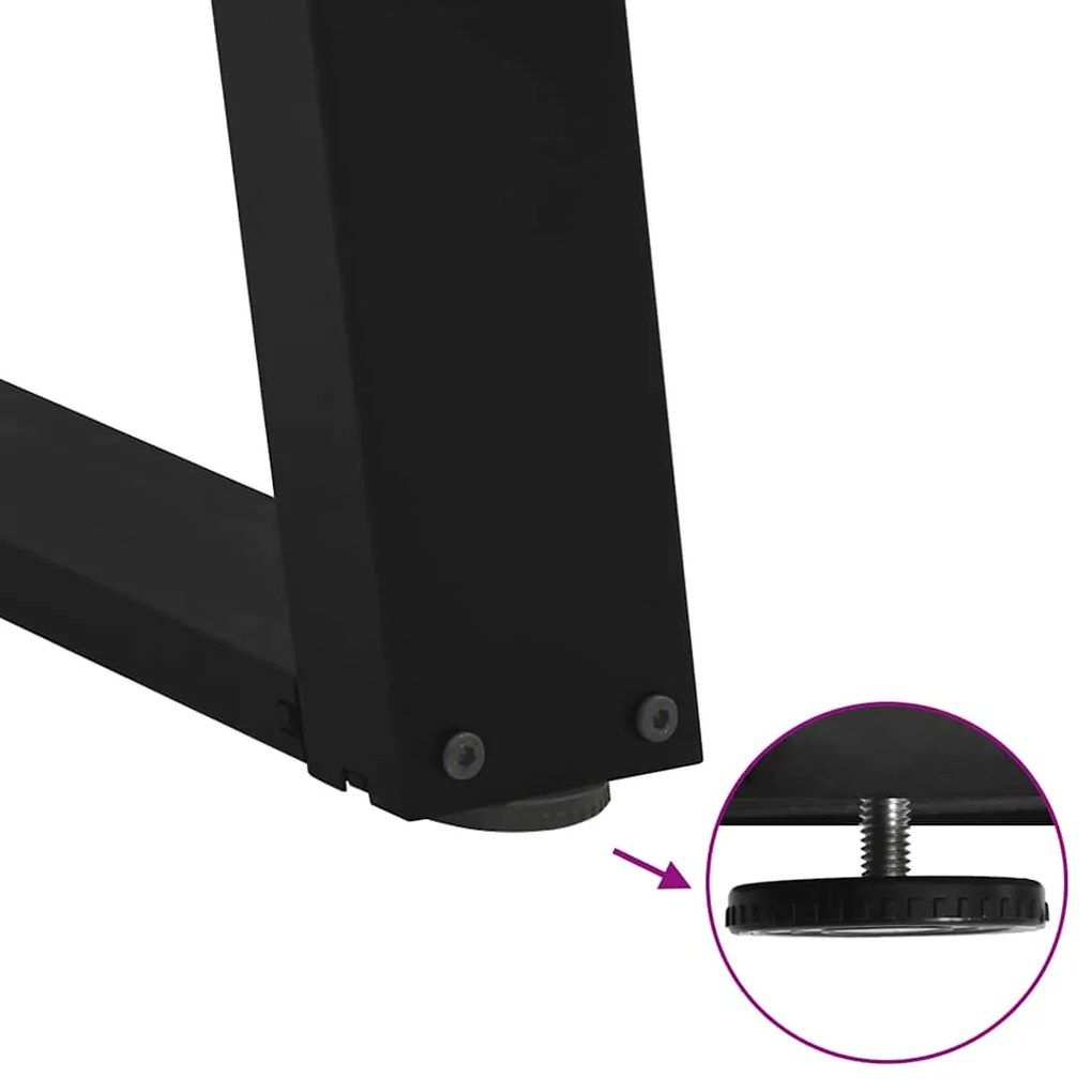 Pés para mesa de jantar em formato de U, 2 peças, preto, 100x(72-73) c