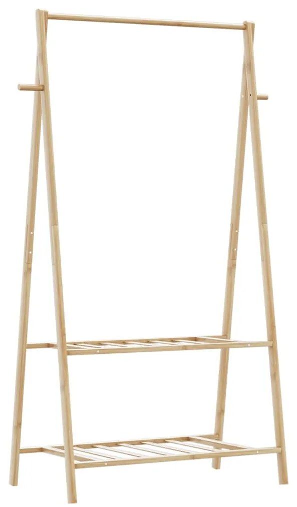Roupeiro com prateleiras 96x45,5x150,5 cm bambu