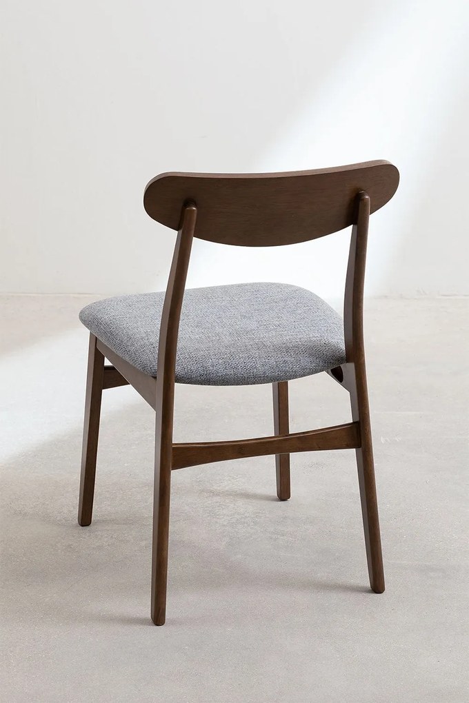Conjunto de 2 Cadeiras Klod - Madeira Escura - Design Nórdico