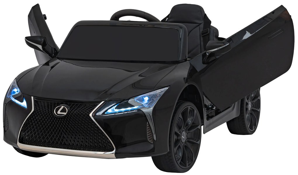 Carro elétrico para Crianças 12V Lexus LC500 Rodas de EVA, Assento de couro Preto