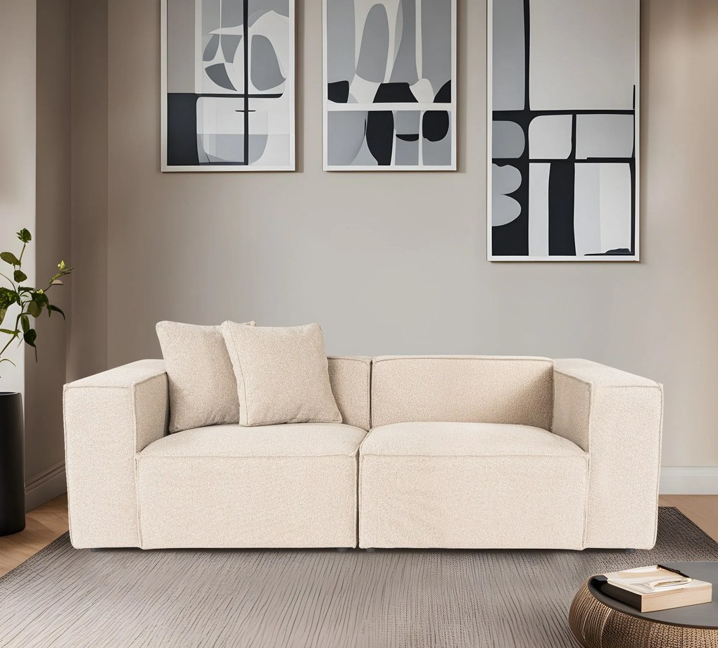 Sofá de 2 Lugares Lora – Pêssego – 220 x 108 x 65 cm