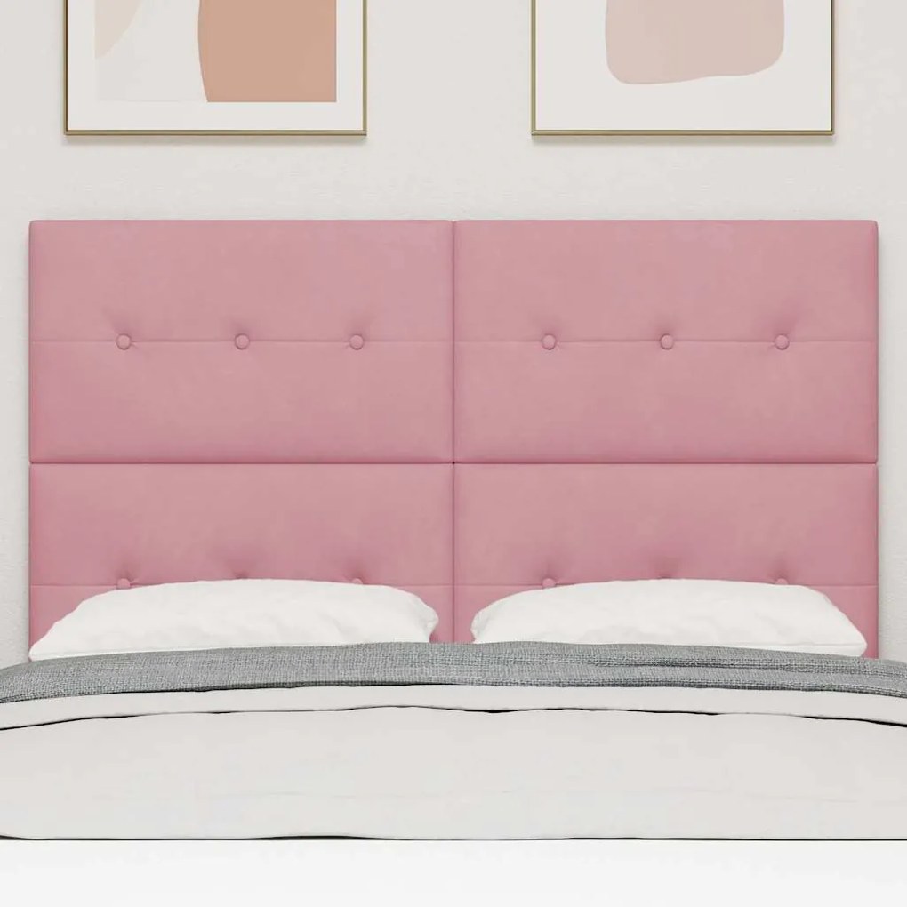 Cabeceira LED vidaXL Rosa 80 cm Veludo