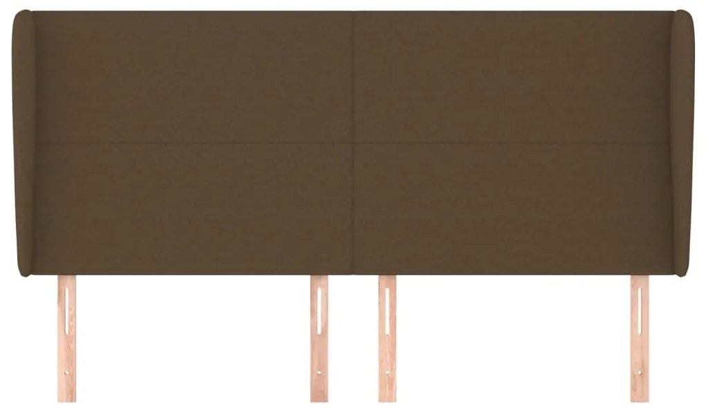 Cabeceira cama c/ abas tecido 183x23x118/128 cm castanho-escuro