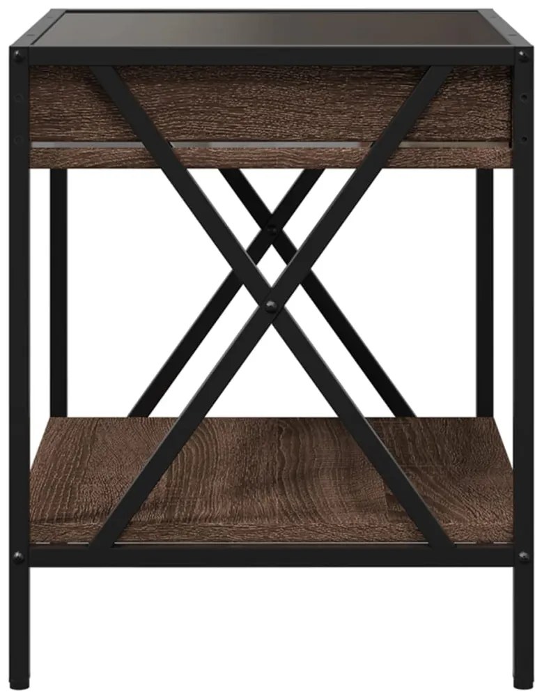 Mesa de cabeceira c/ LED Infinity 40x40x49 cm carvalho castanho