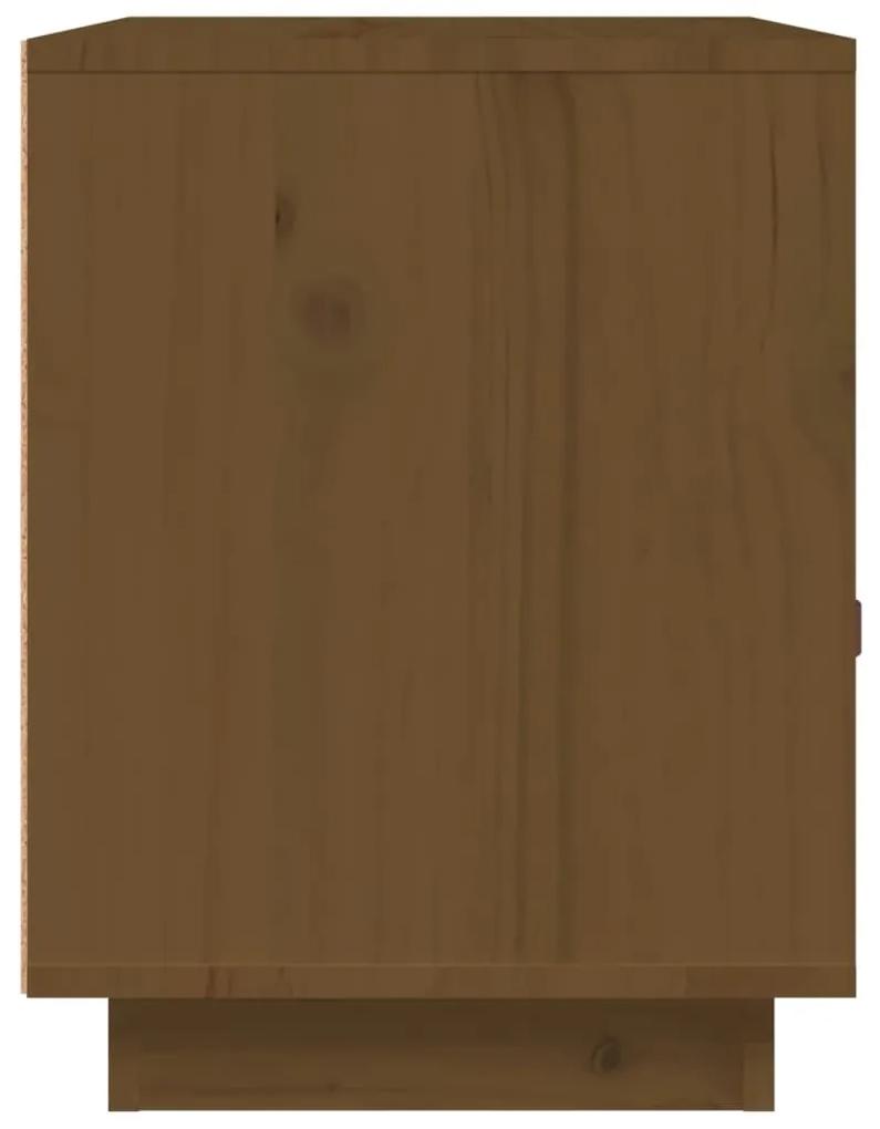 Mesa de cabeceira 40x34x45 cm pinho maciço castanho mel