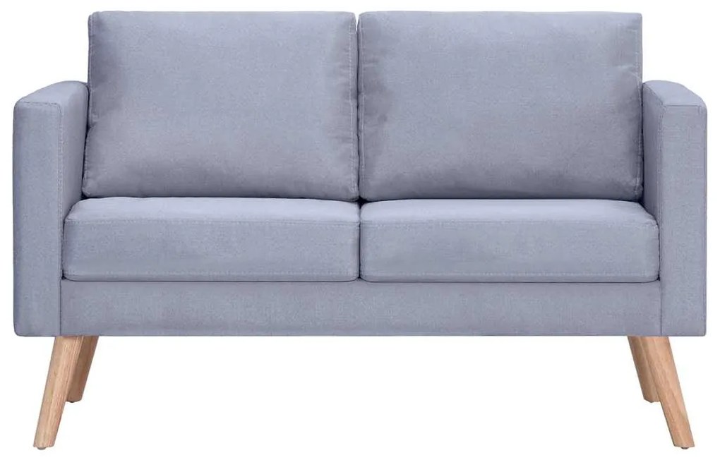 Conjunto de sofás de 2 lugares e 3 lugares tecido cinza claro