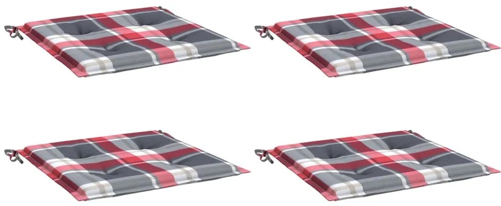 Almofadões cadeiras jardim 4pcs tecido oxford xadrez vermelho