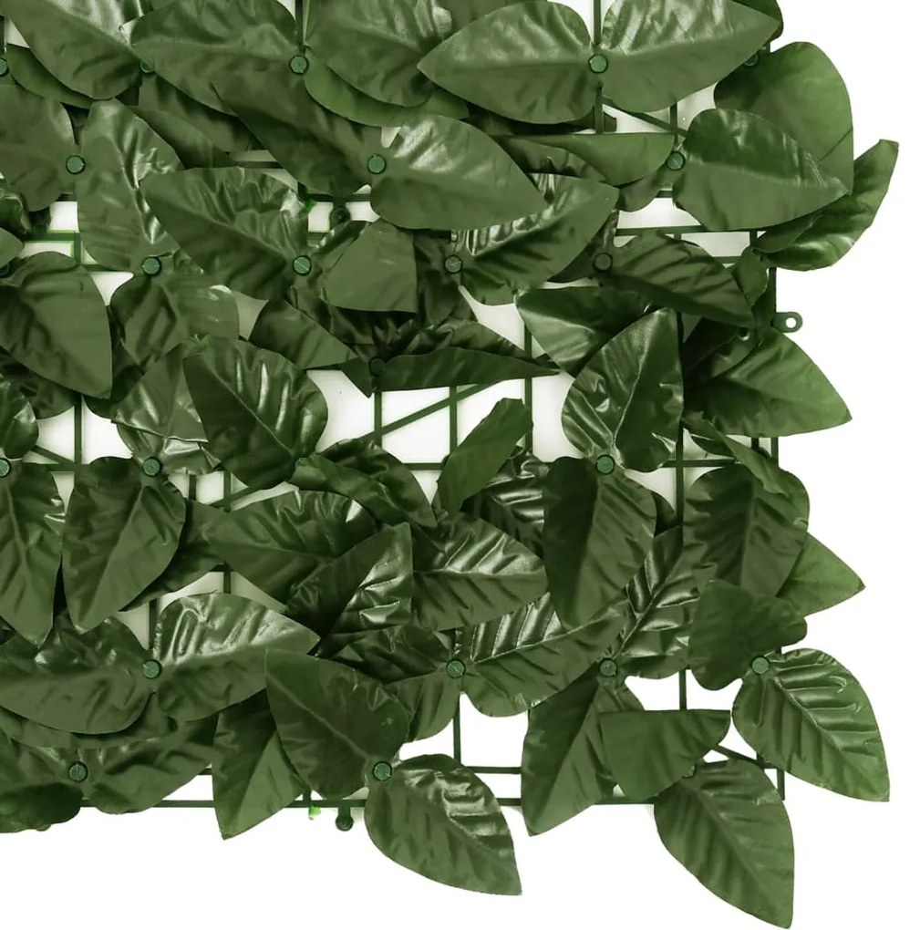 Tela de privacidade p/ varanda c/ folhas 300x150cm verde-escuro