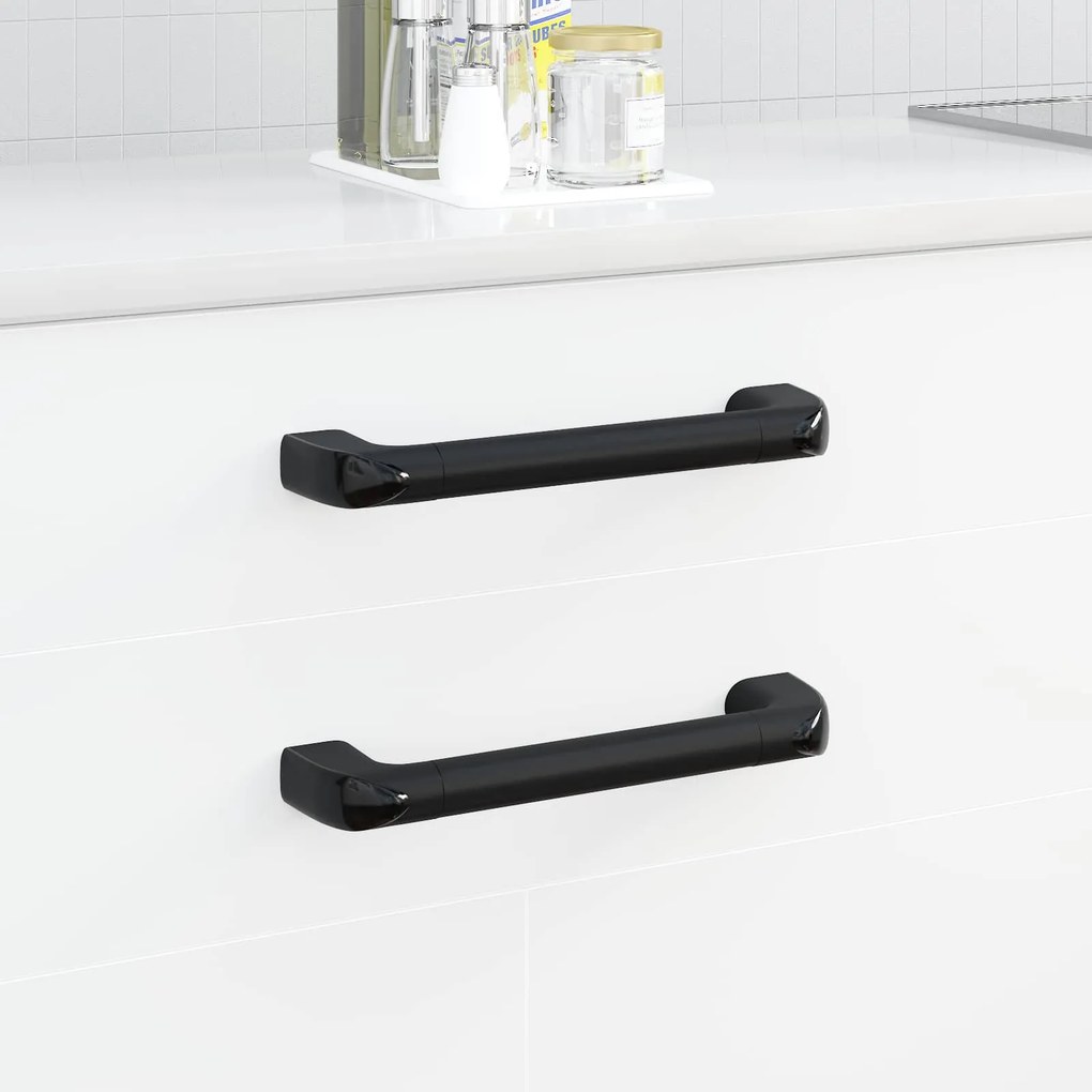 vidaXL Cabo Liso 12 pcs Preto 380 x 34 x 85 mm Alumínio e PP