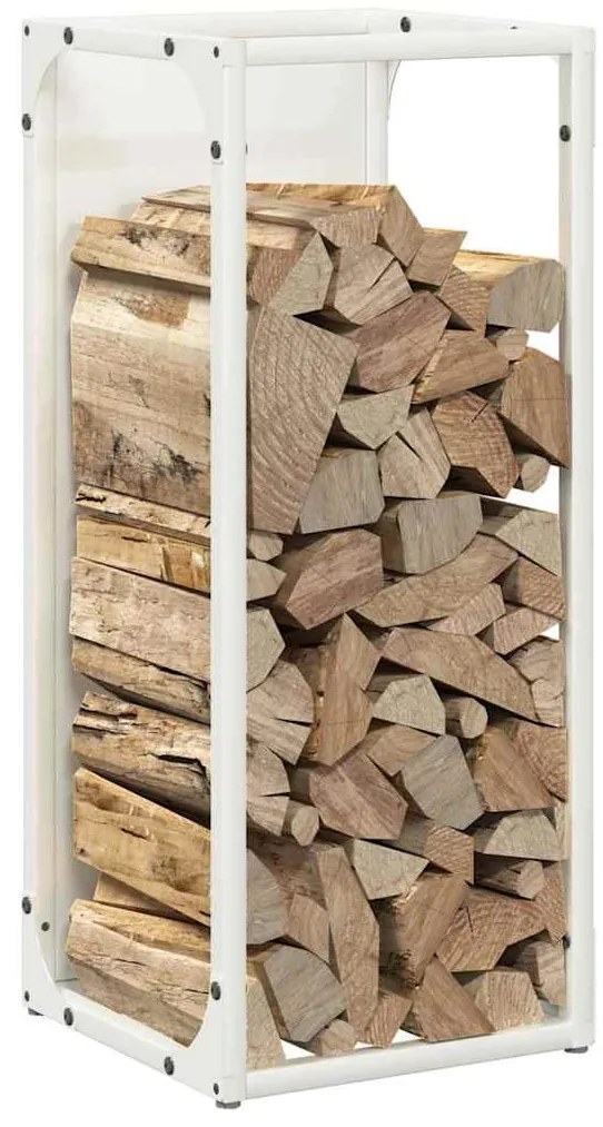 Suporte para lenha 25x25x60 cm aço laminado a frio branco