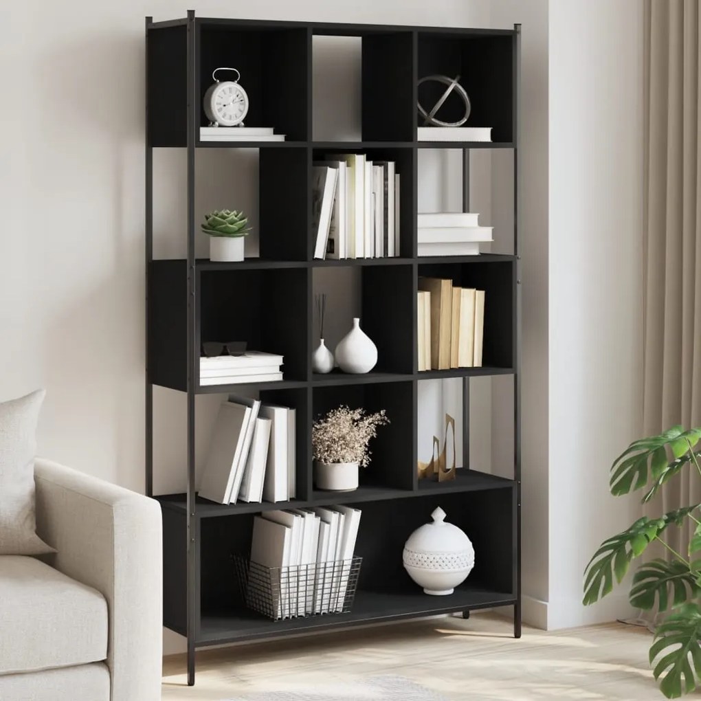 vidaXL Estante 102x28x172 cm derivados de madeira preto