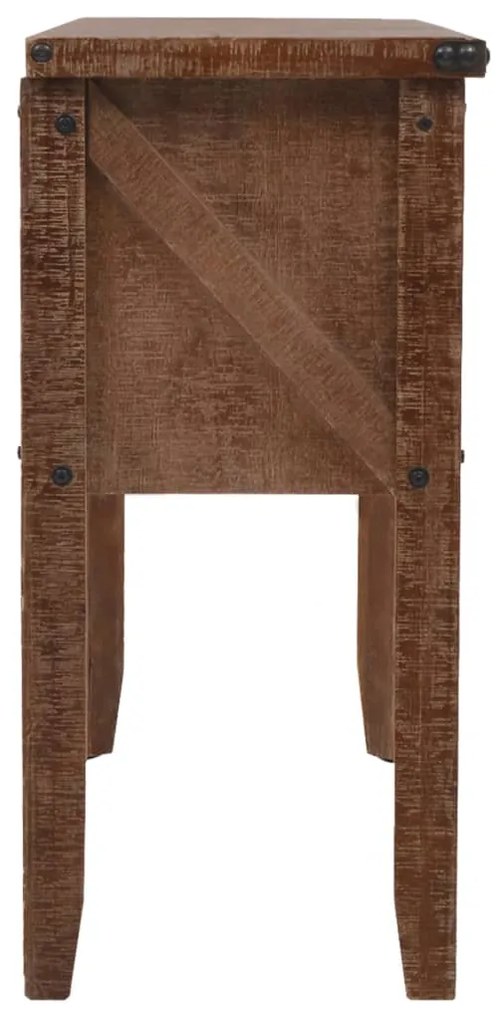 Mesa consola madeira de abeto maciça 131x35,5x75 cm castanho