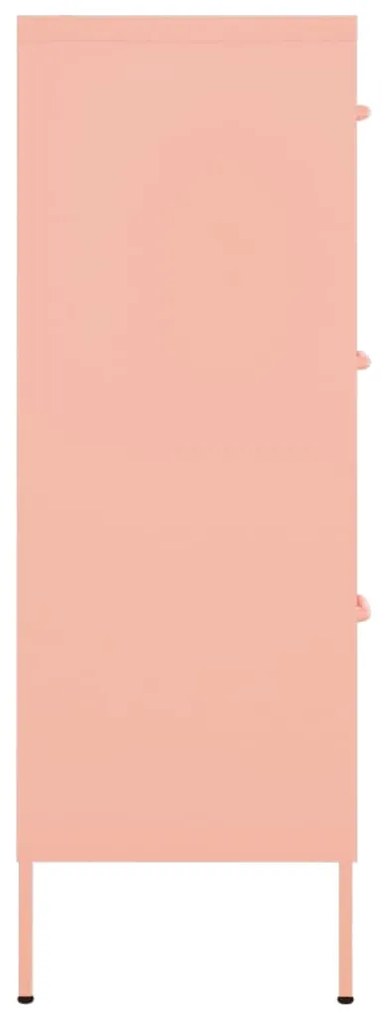 Armário com gavetas aço 80x35x101,5 cm rosa