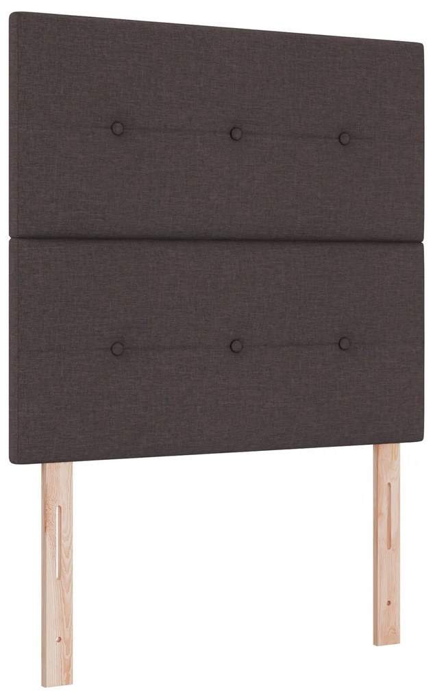Cama Box Spring vidaXL com Colchão e Banco Marrom Escuro 90x200 cm Tec