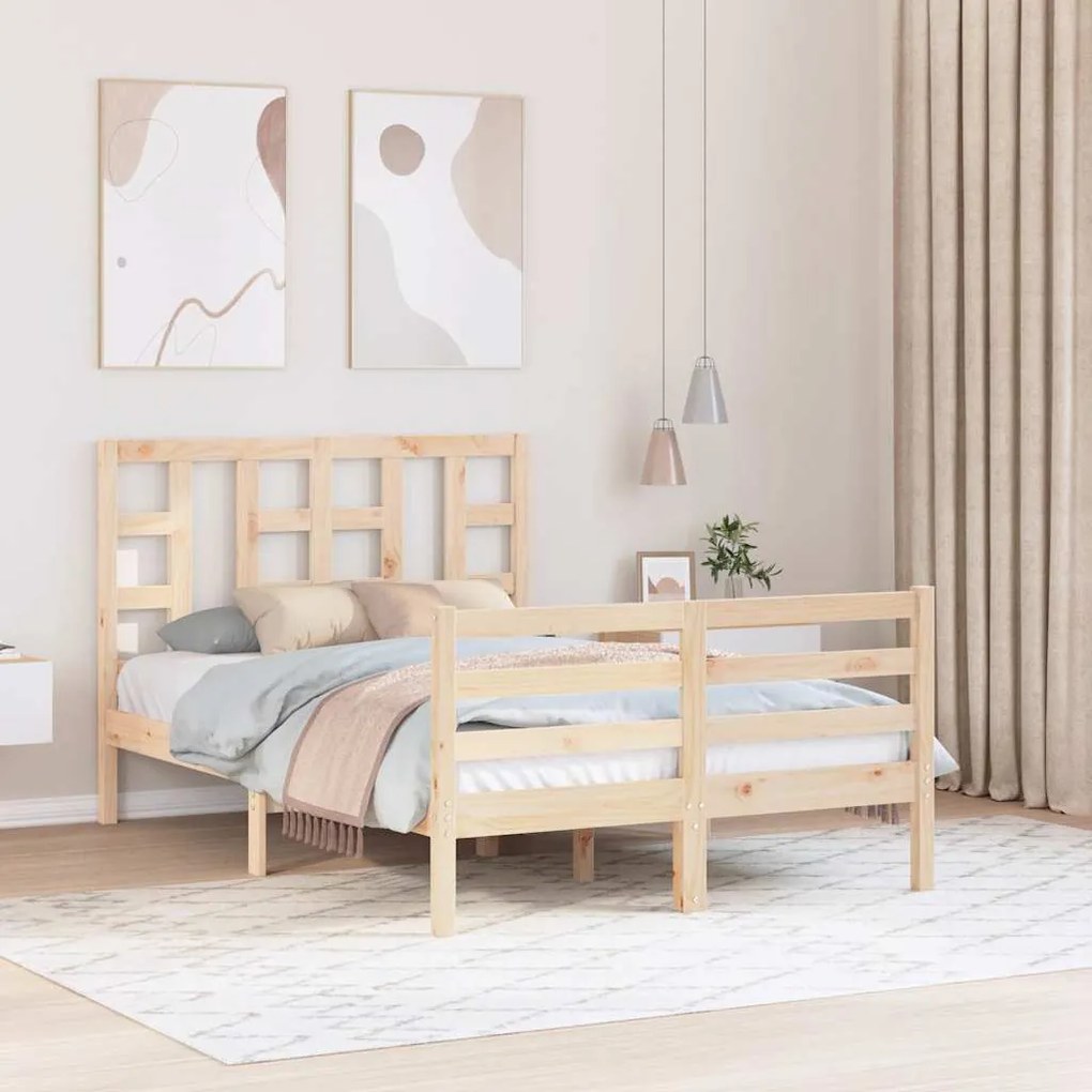 Estrutura de cama de casal c/ cabeceira madeira maciça