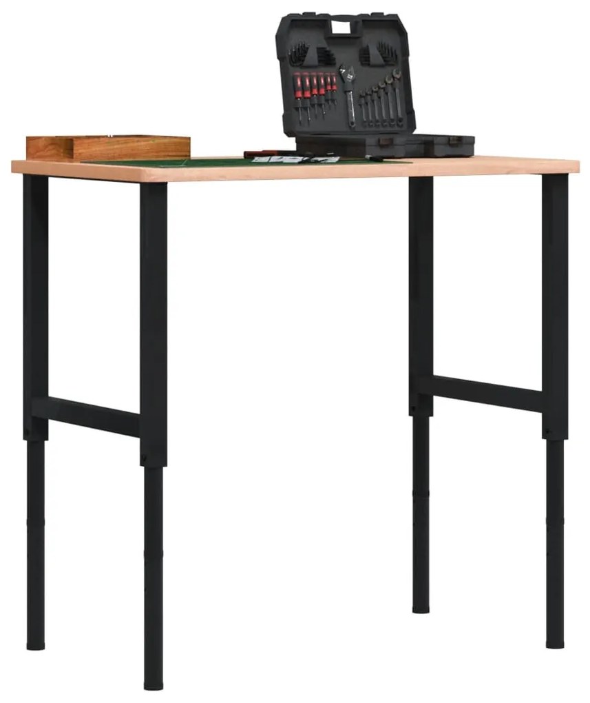 Estruturas bancada ajustáveis 2 pcs 55x(69-95,5) cm metal preto