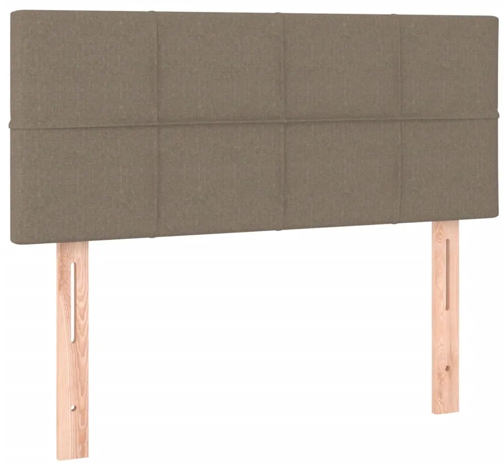 Cama box spring colchão/LED 120x190cm tecido cinza-acastanhado