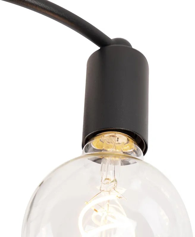 Candeeiro de teto Art Deco preto 4 luzes - Facil