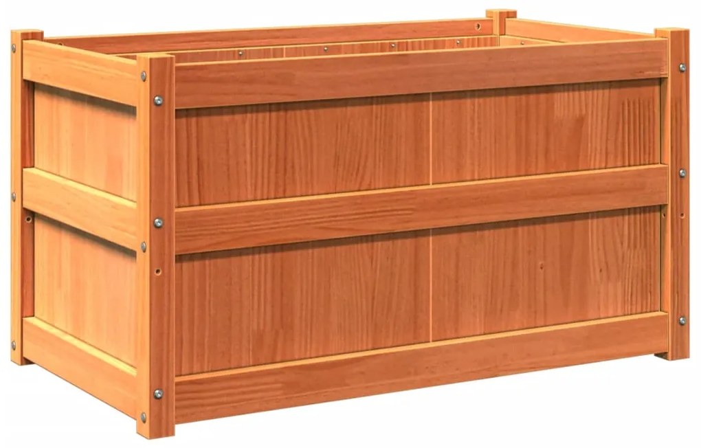 Vasos/floreiras de jardim 2 pcs pinho maciço castanho cera
