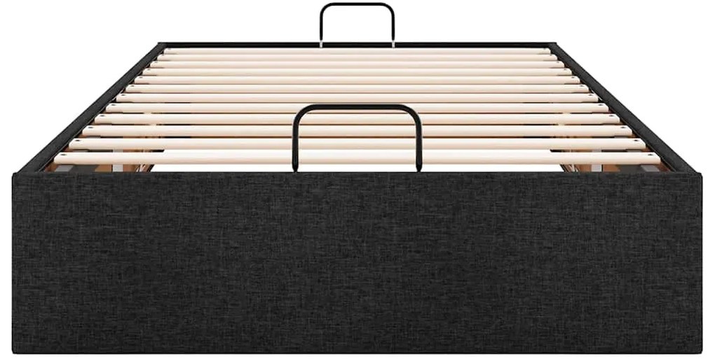 Estrutura de cama otomana sem colchão 90x200 cm tecido preto