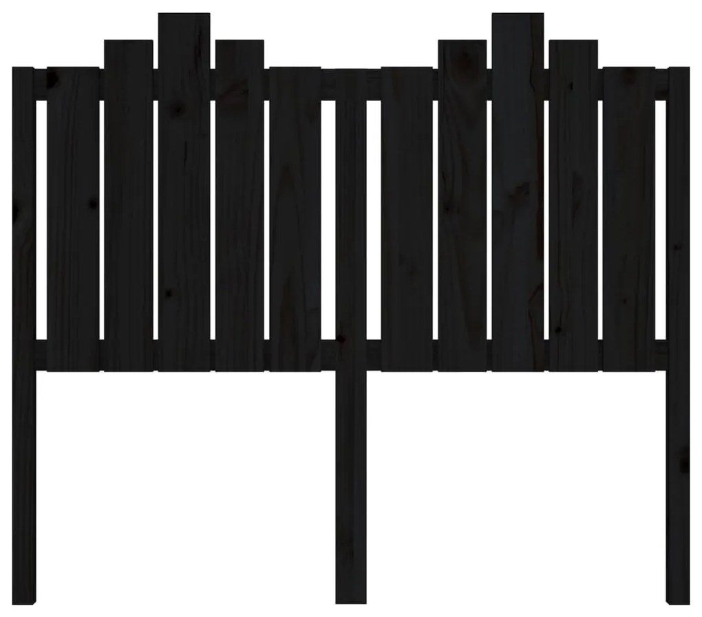 Cabeceira de cama 126x4x110 cm pinho maciço preto