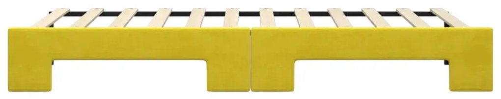 Sofá-cama com gavetão 80x200 cm veludo amarelo