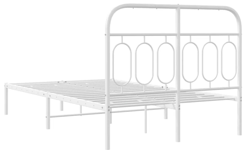 Estrutura de cama com cabeceira 120x200 cm metal branco