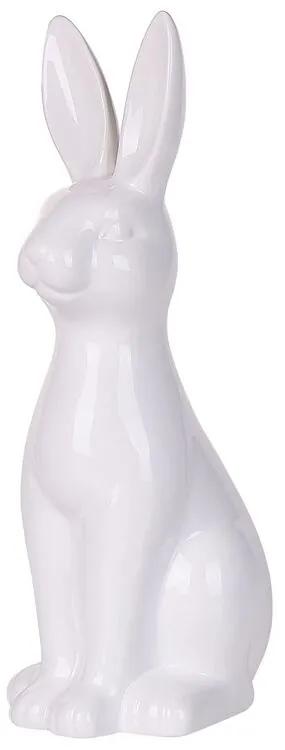 Figura decorativa com forma de coelho cerâmico branco 39 cm PAIMPOL Beliani