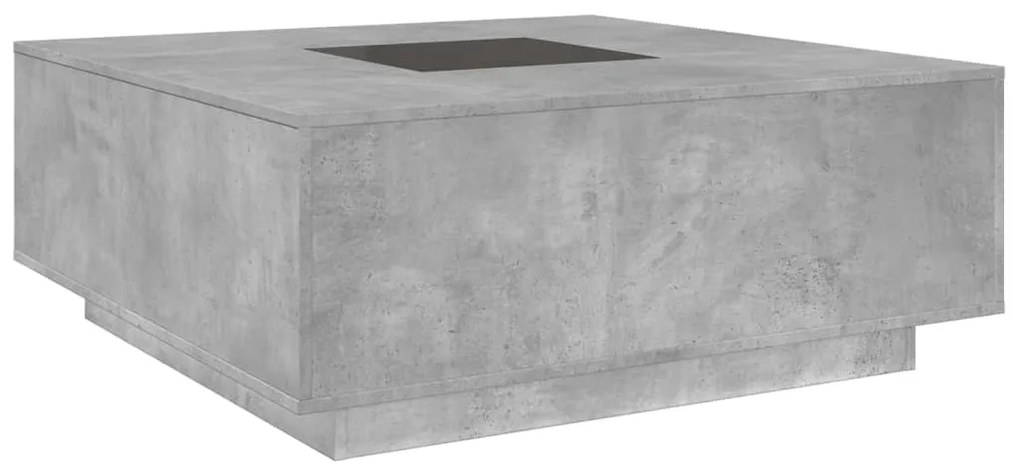 Mesa de centro luzes LED Infinity 100x100x40cm cinzento cimento
