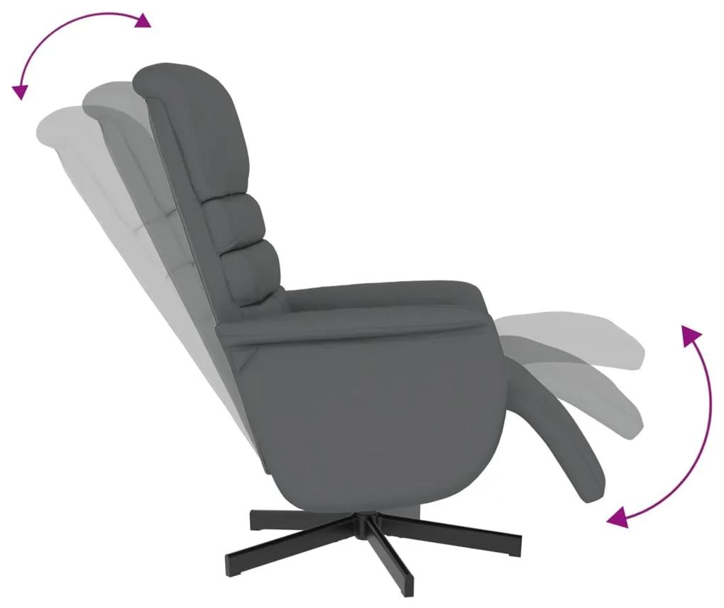 Cadeira reclinável com apoio de pés couro artificial cinzento