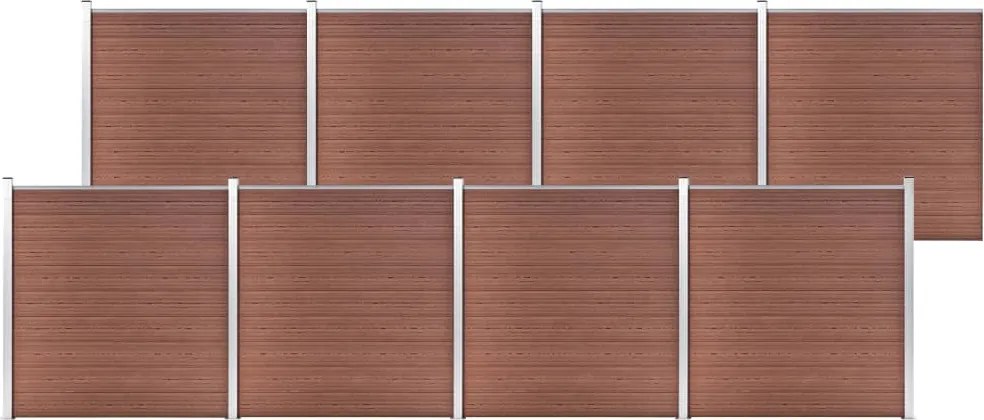 Painel de vedação para jardim 1391x186 cm WPC castanho