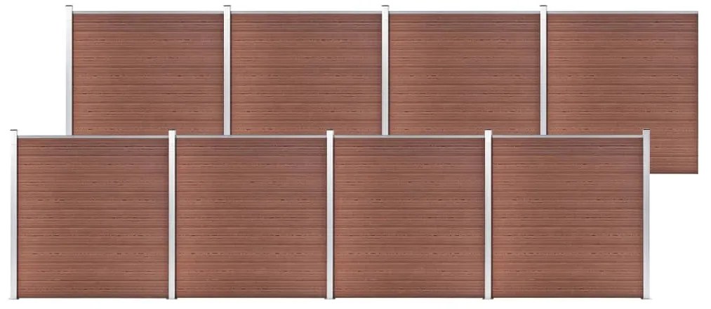 vidaXL Painel de vedação para jardim 1391x186 cm WPC castanho