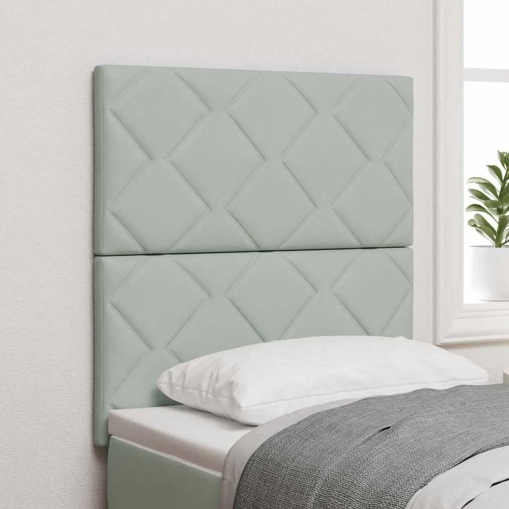 Cabeceira Design Blocos de Diamante Cinza Claro 80 cm Veludo