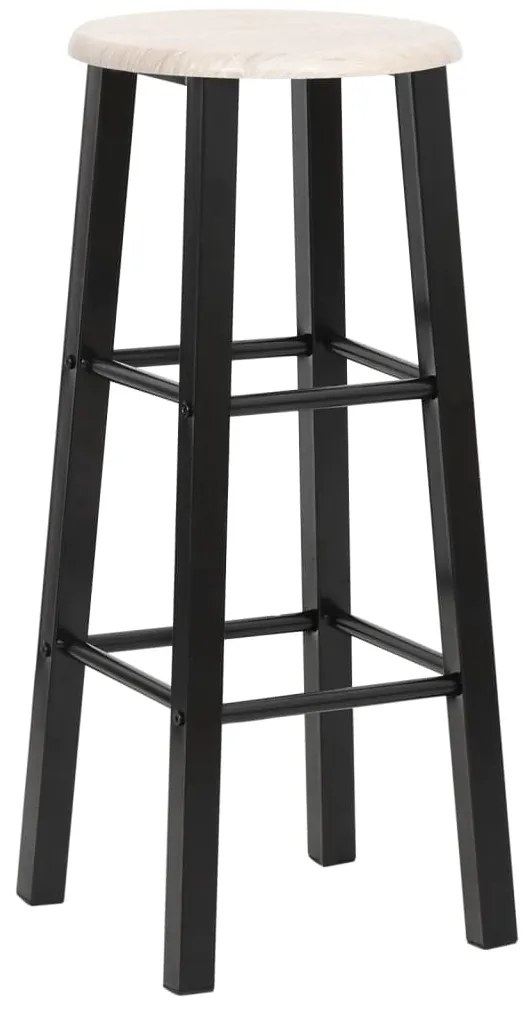 Bancos de bar 2 pcs MDF preto