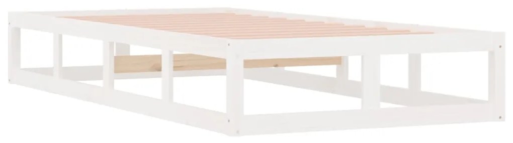 Estrutura cama pequena solteiro 75x190 cm madeira maciça branco