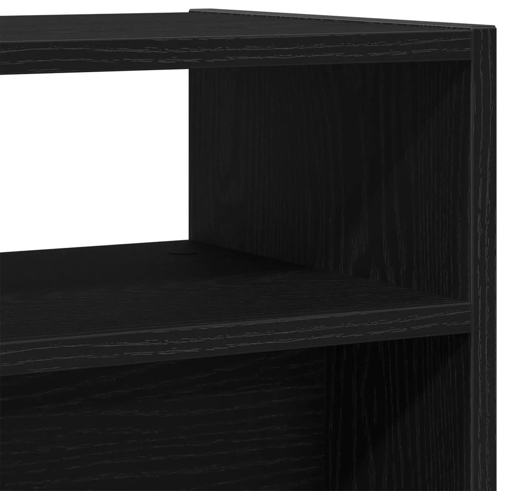 Mesa Console de Carvalho Preto - 78x30x80 cm - Feita de Madeira Engenh