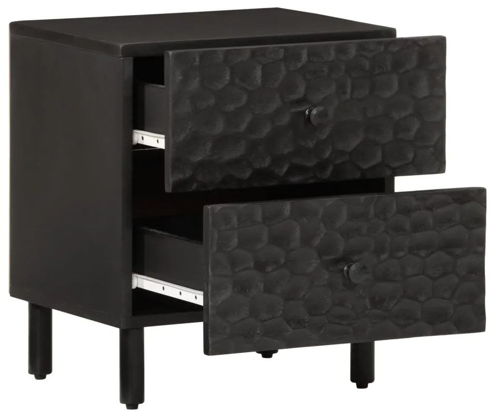 Mesa de cabeceira 40x33x46 cm madeira de mangueira maciça preto