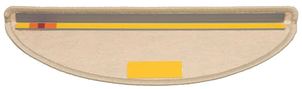 Tapetes escada adesivos aspeto sisal 30 pcs 56x17x3 bege-escuro