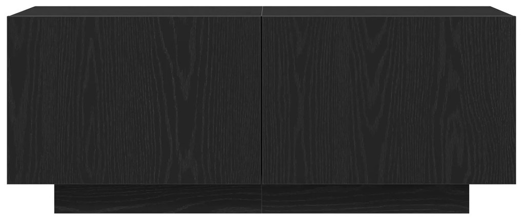 Estante para TV vidaXL Preta em Carvalho 100x35x40 cm em Madeira Engen