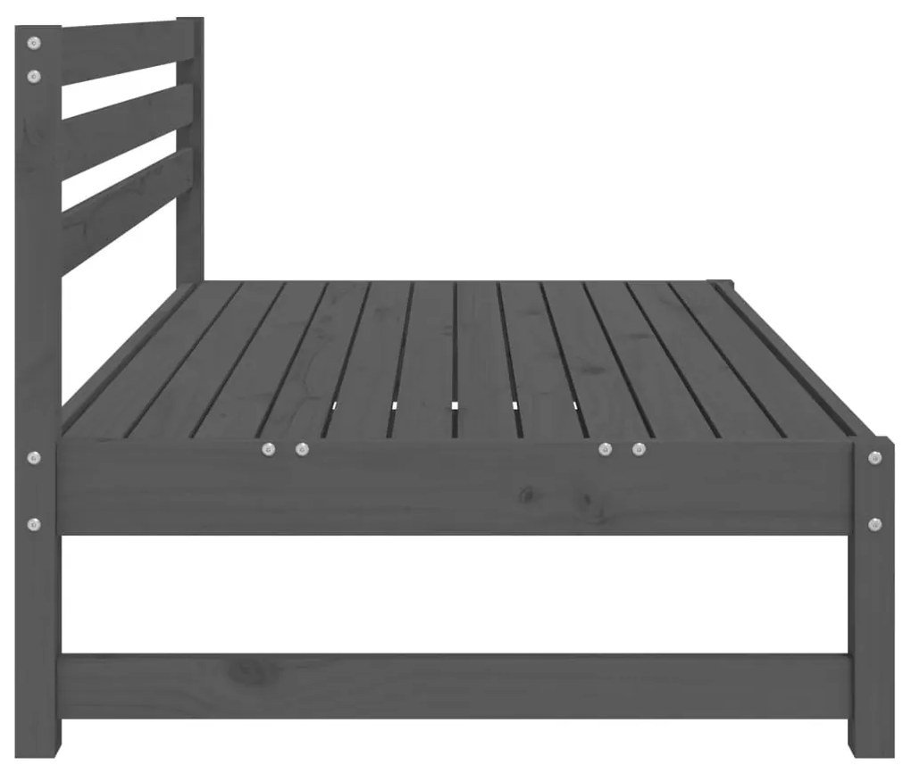 Sofá de centro para jardim 120x80 cm pinho maciço cinzento